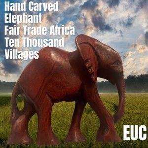 EUC Hand-Carved Wood Fair Trade Elephant